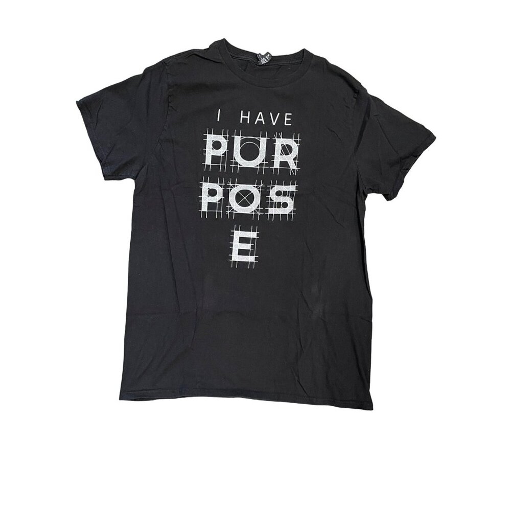 The Concert Tee Mens L "I Have Purpose" Black TShirt Graphic Print Positive